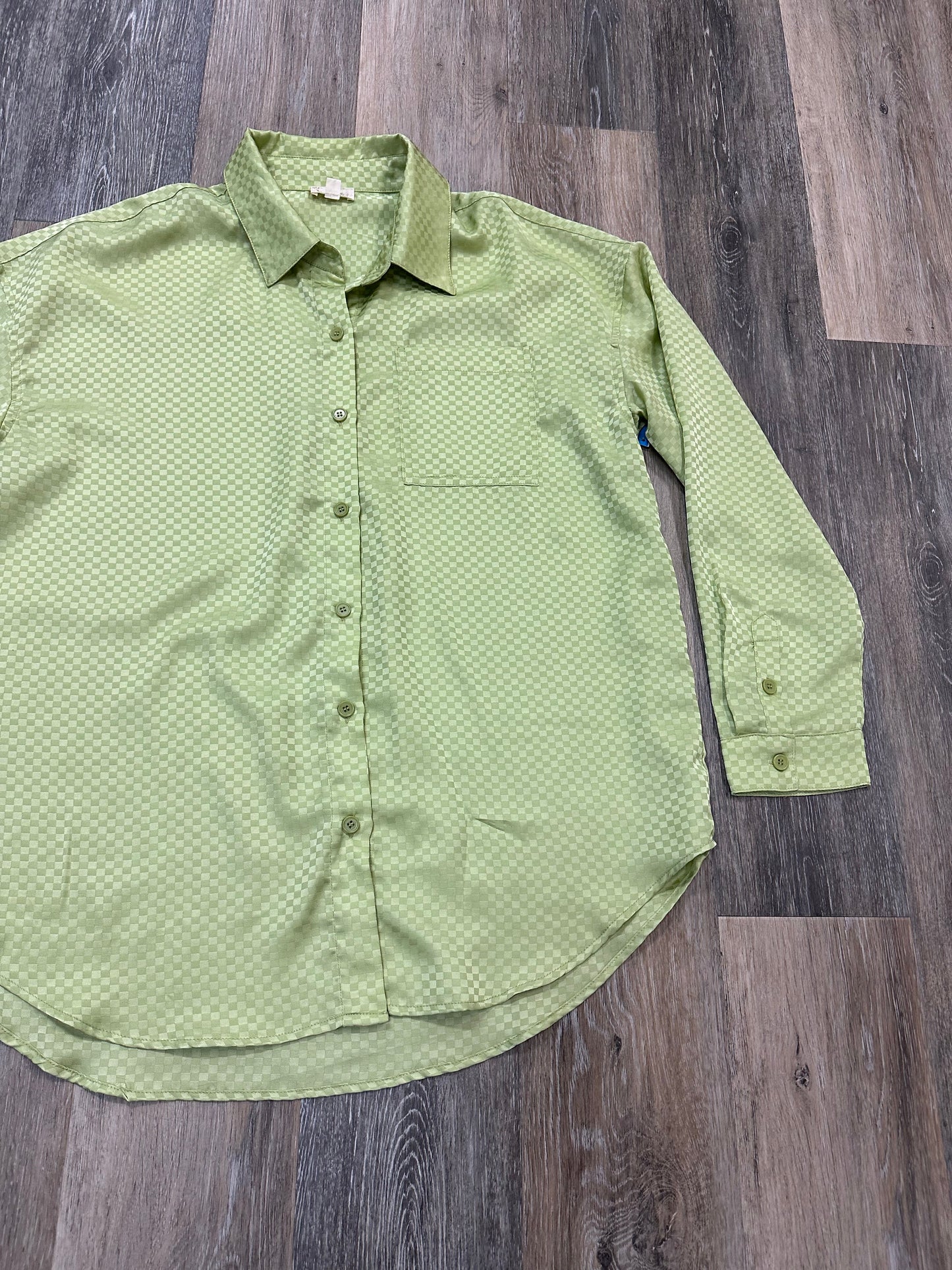 Blouse Long Sleeve By Hem & Thread In Green, Size: M