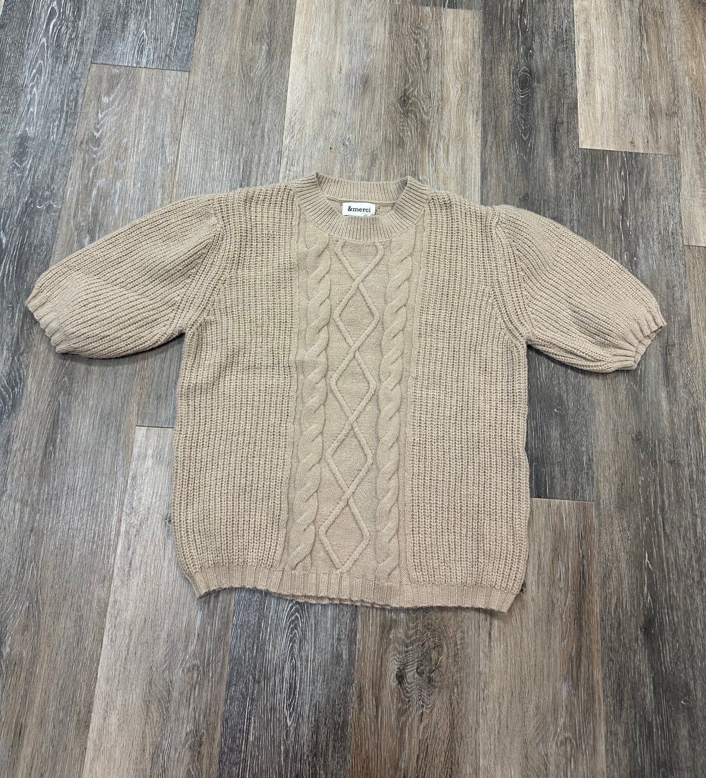 Sweater Short Sleeve By &Merci In Taupe, Size: L