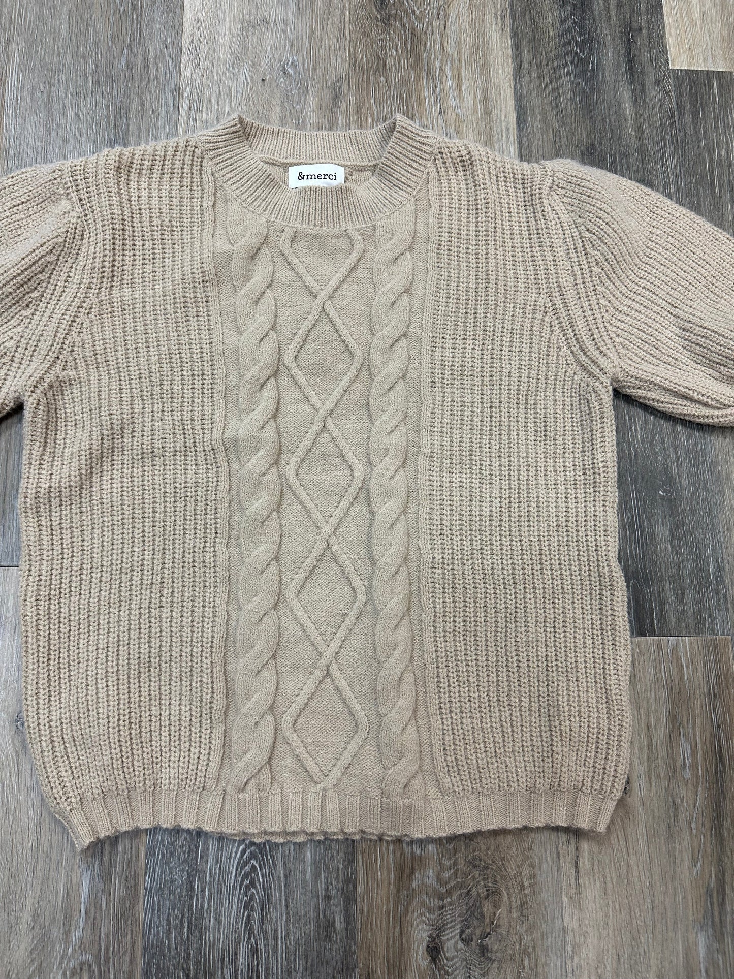 Sweater Short Sleeve By &Merci In Taupe, Size: L