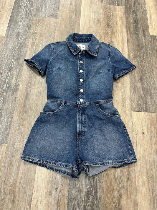 Romper By Zara In Blue Denim, Size: S