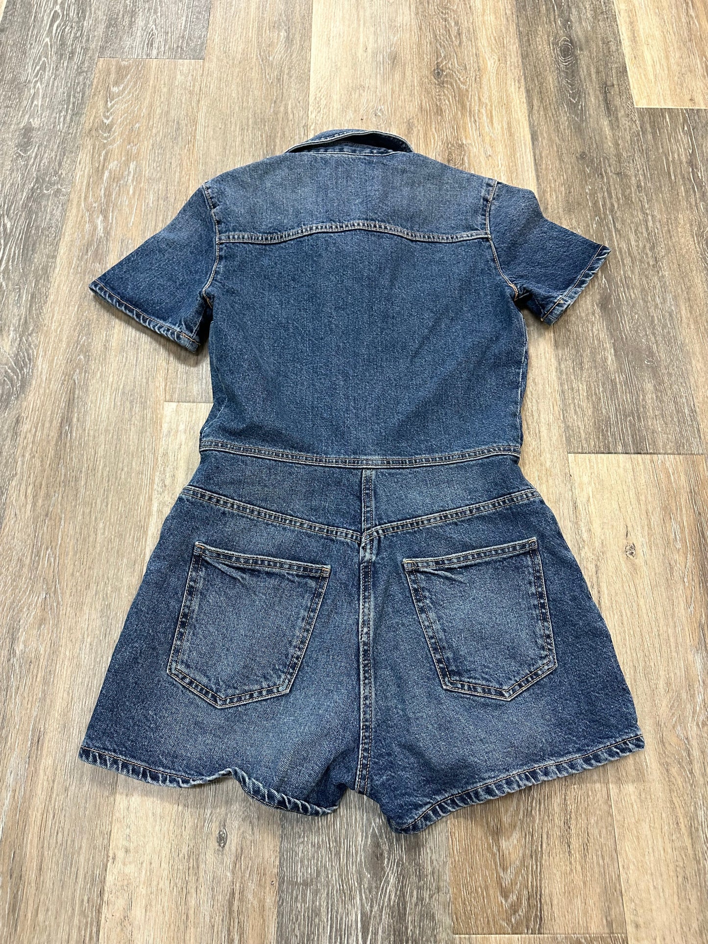 Romper By Zara In Blue Denim, Size: S