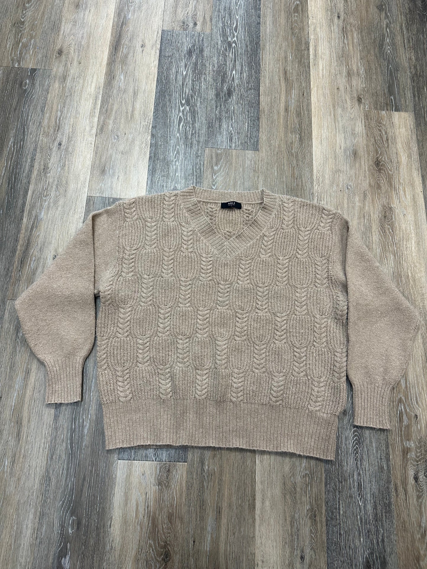 Sweater By Able In Tan, Size: 1x