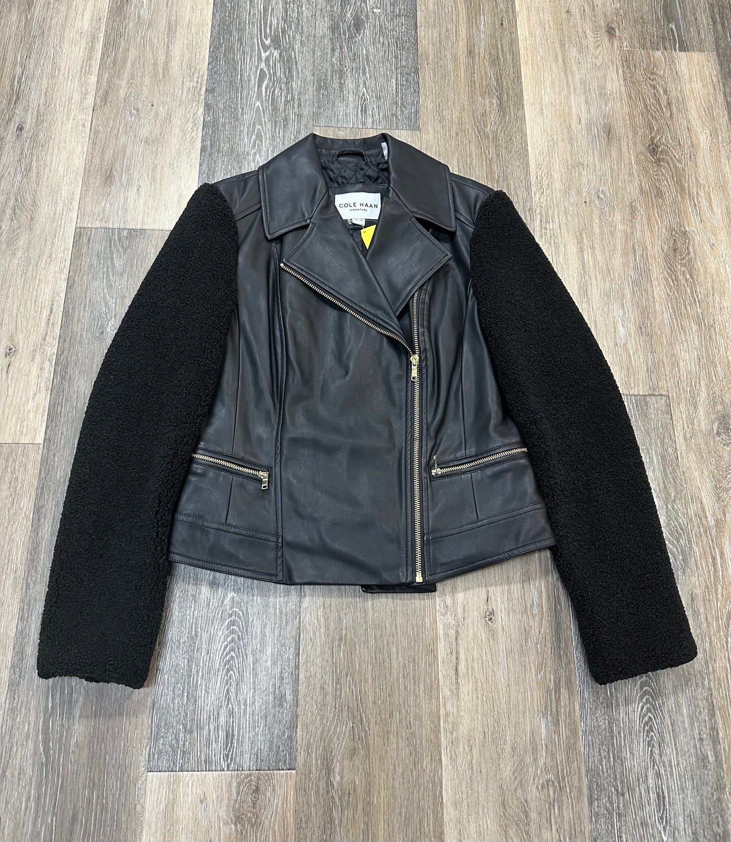 Jacket Moto By Cole-haan In Black, Size: Xs