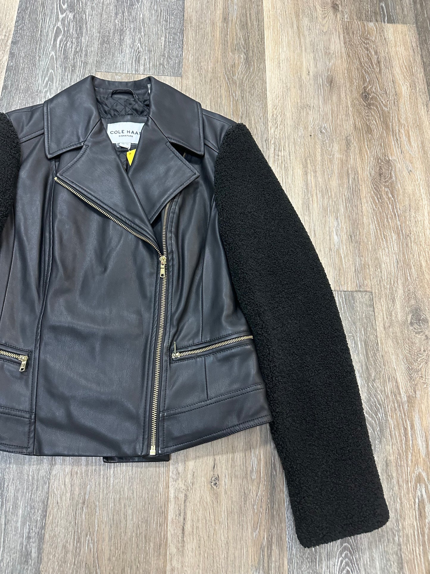 Jacket Moto By Cole-haan In Black, Size: Xs