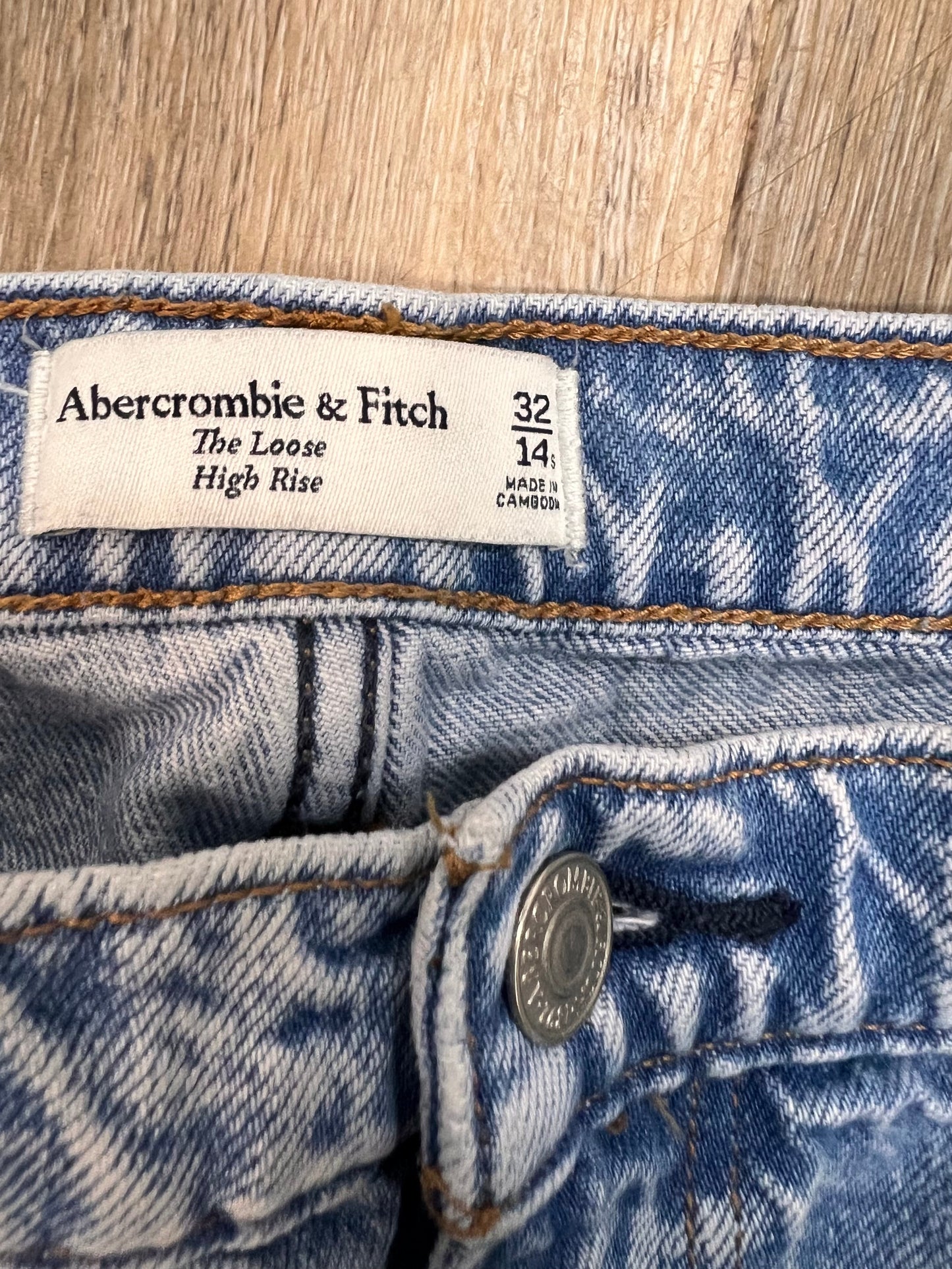 Jeans Straight By Abercrombie And Fitch In Blue Denim, Size: 14p