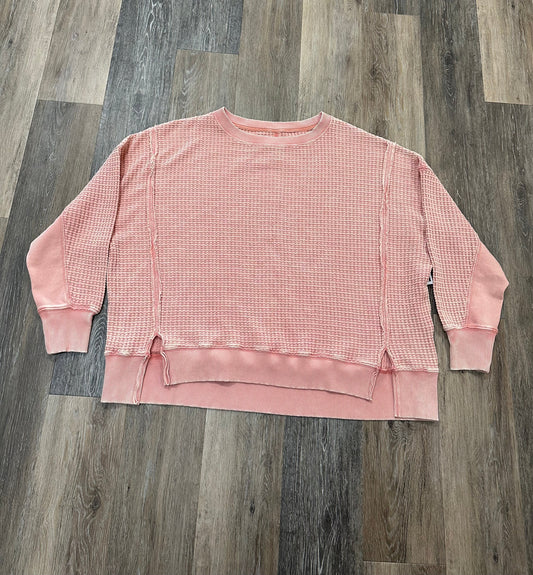 Top Long Sleeve By Aerie In Peach, Size: S