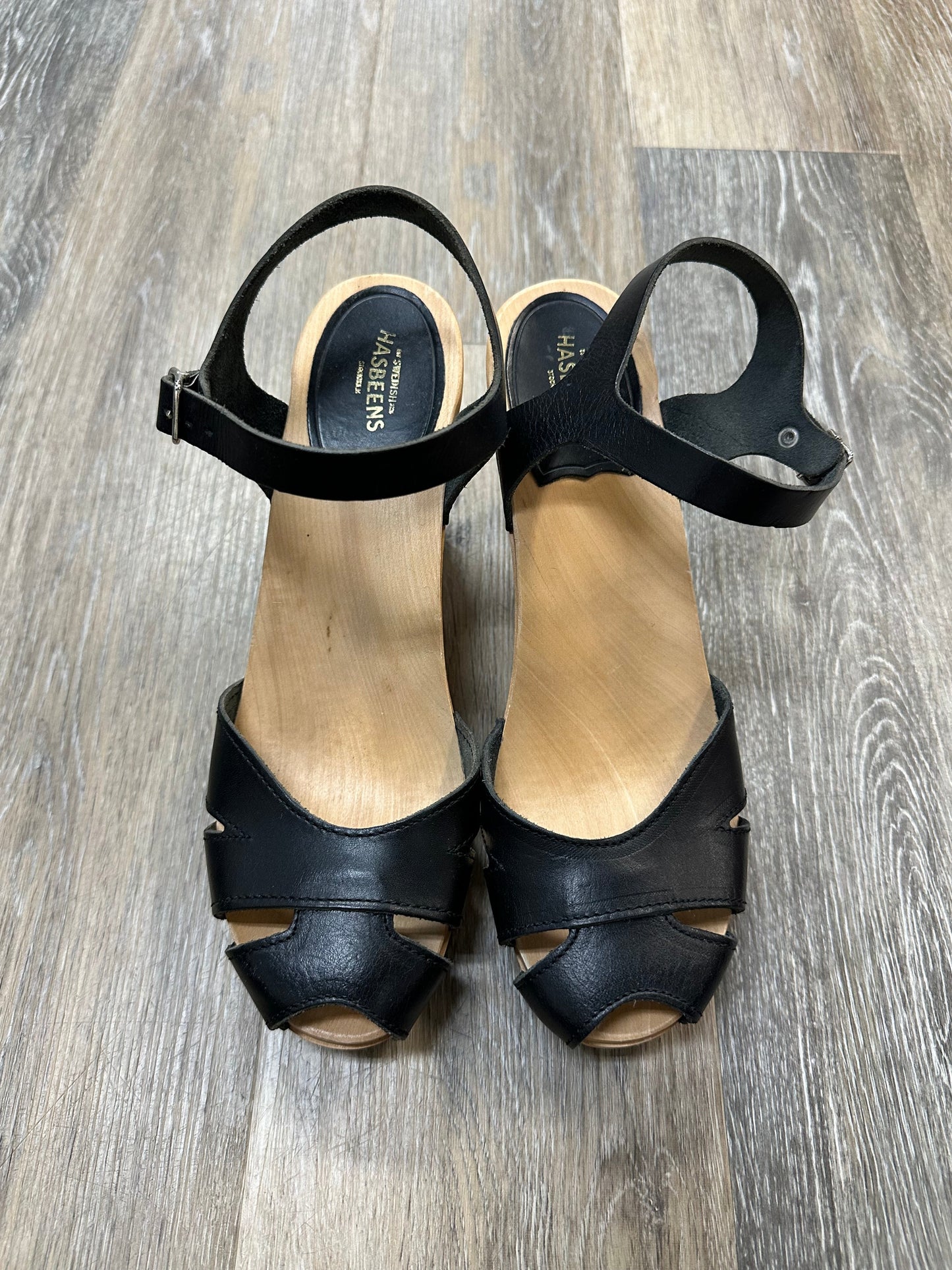 Sandals Heels Block By Hasbeens In Black, Size: 11