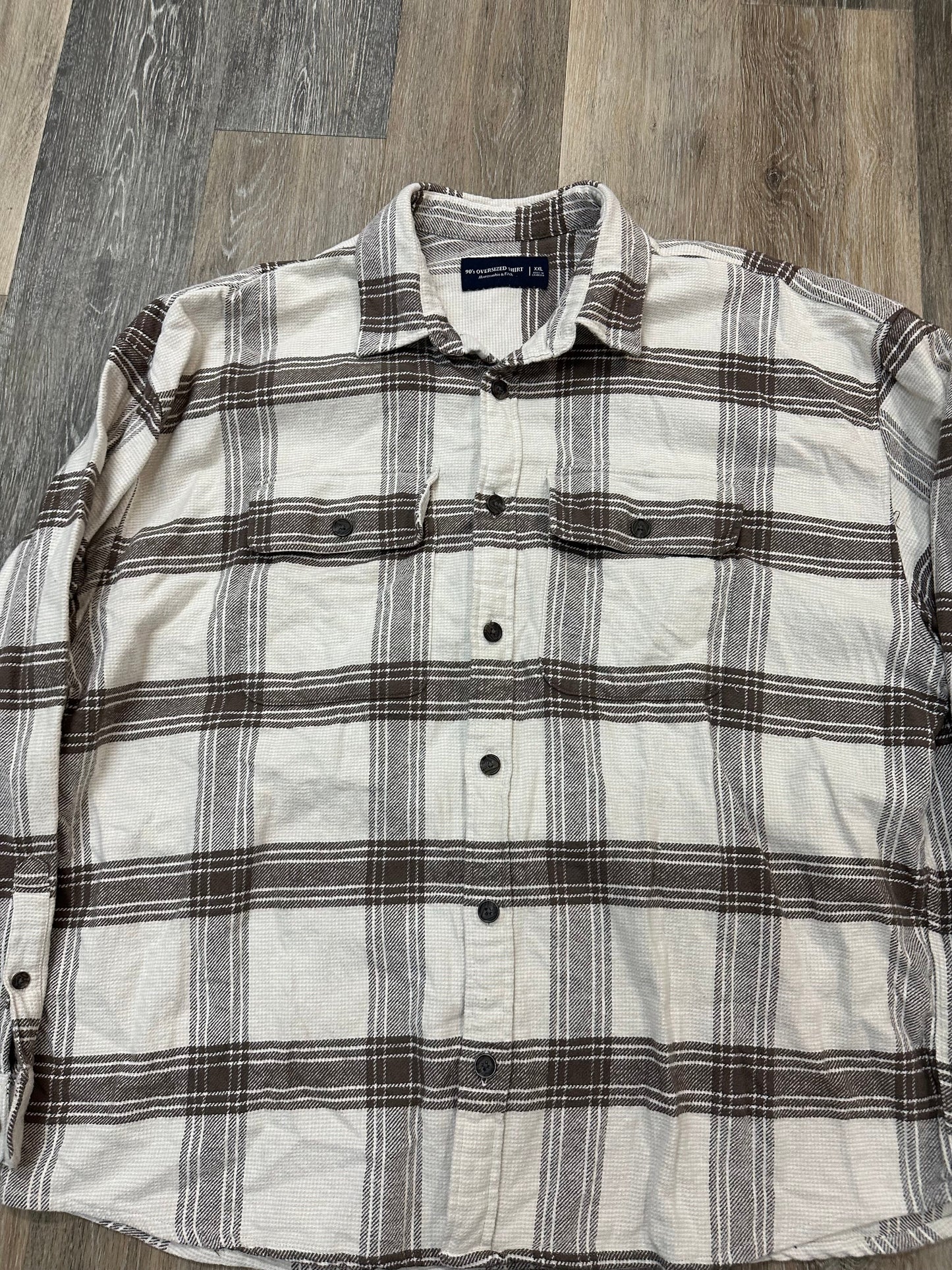 Jacket Shirt By Abercrombie And Fitch In Plaid Pattern, Size: Xxl