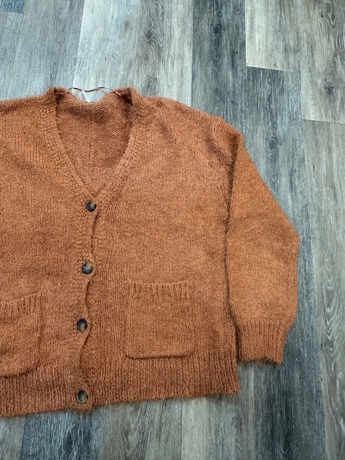 Sweater Cardigan By Free People In Orange, Size: L