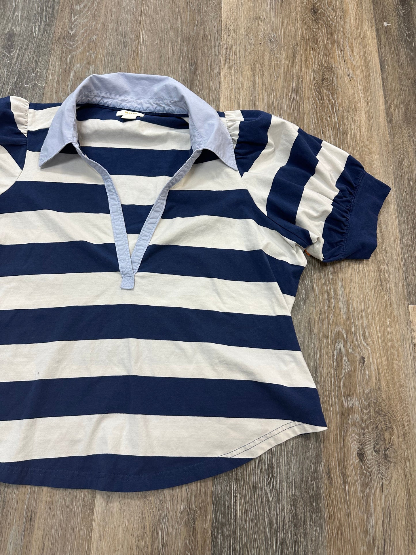 Blouse Short Sleeve By Maeve In Striped Pattern, Size: 1x