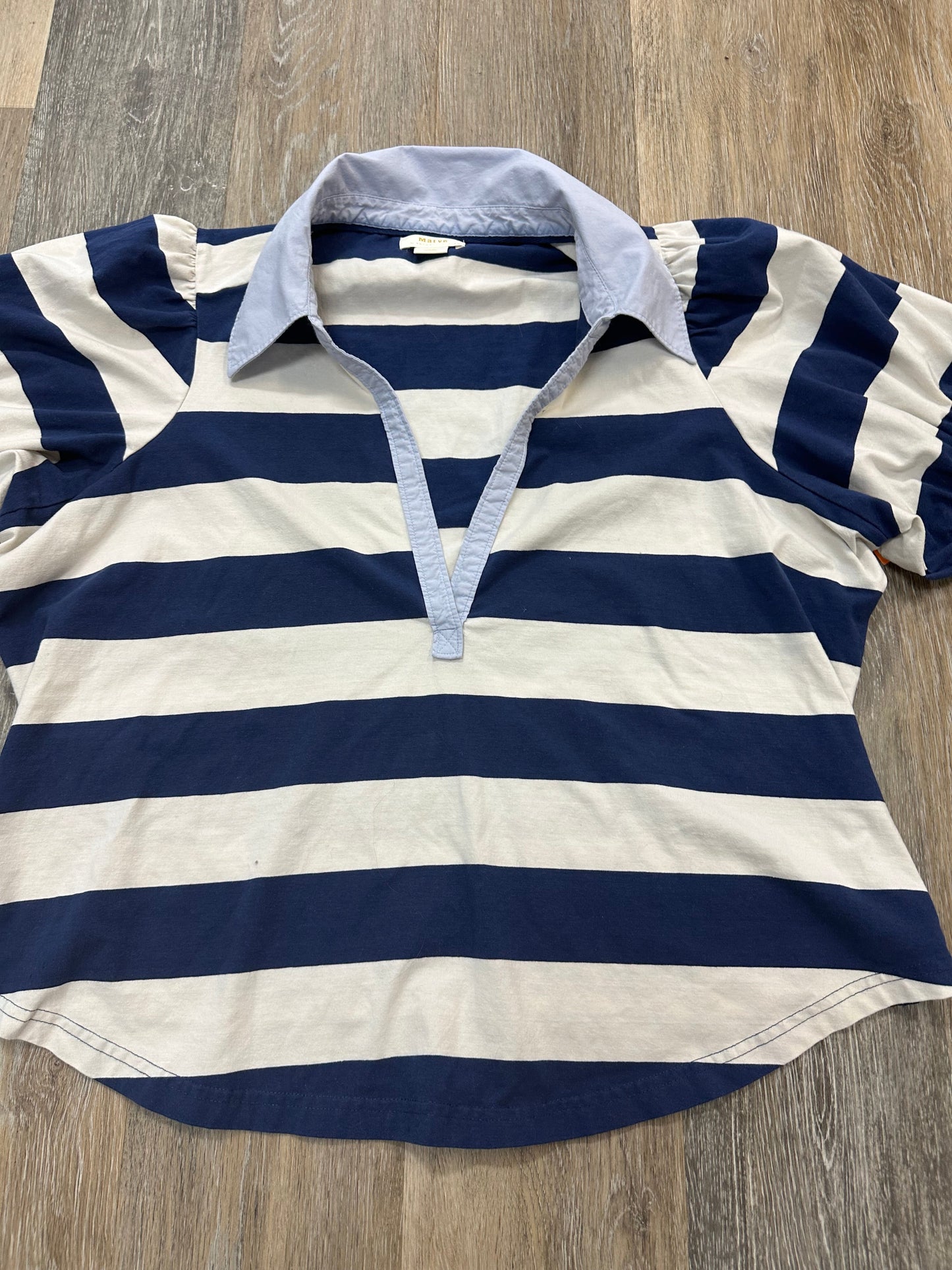 Blouse Short Sleeve By Maeve In Striped Pattern, Size: 1x