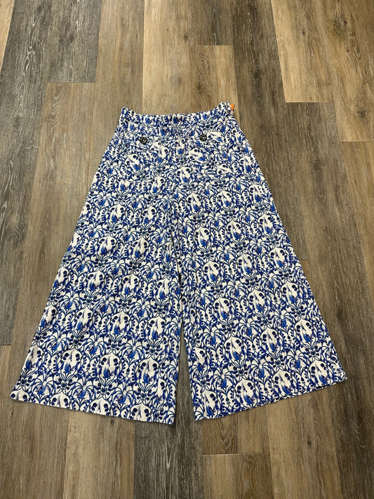 Pants Cropped By Maeve In Blue & Cream, Size: 4p