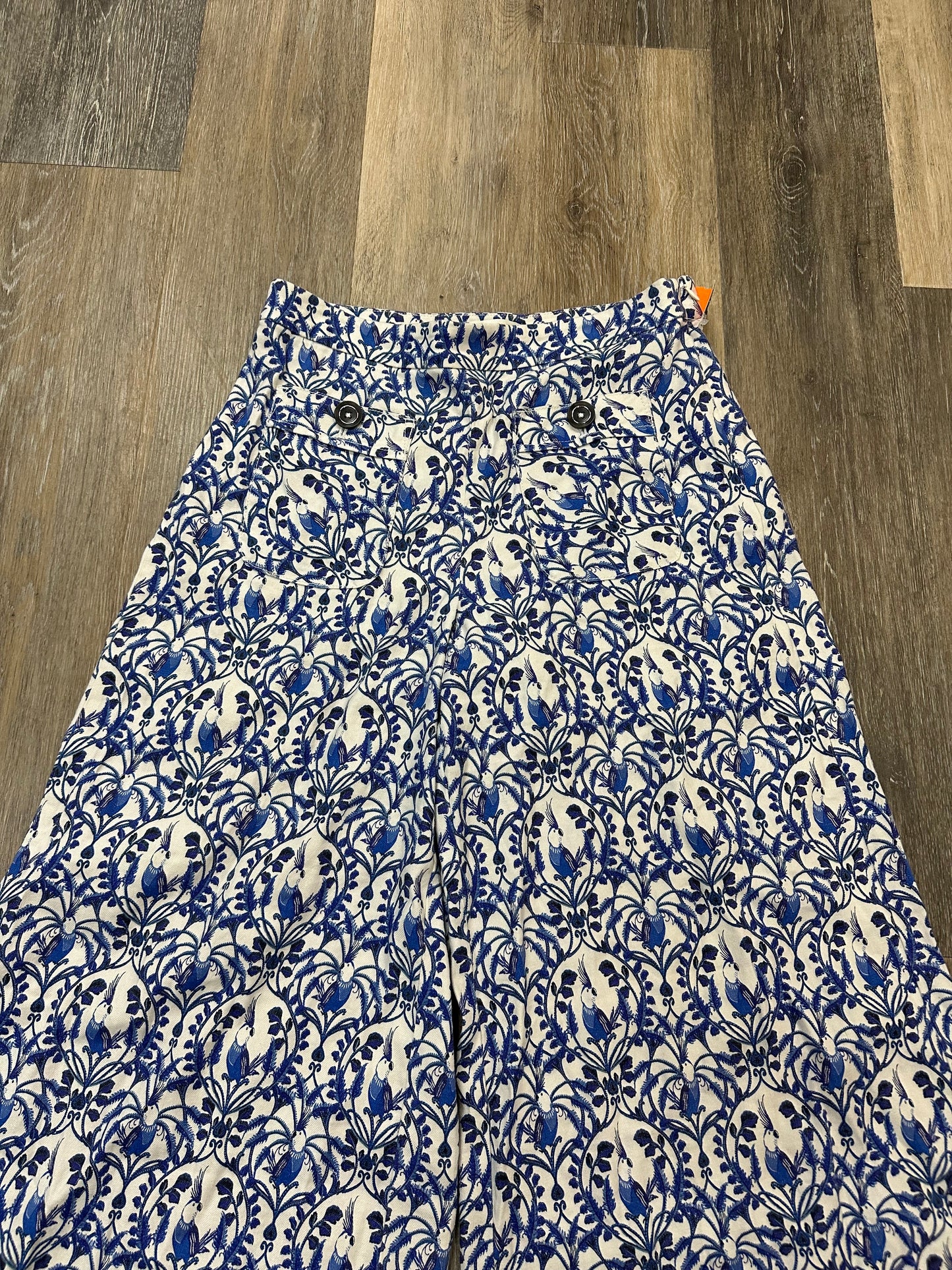 Pants Cropped By Maeve In Blue & Cream, Size: 4p