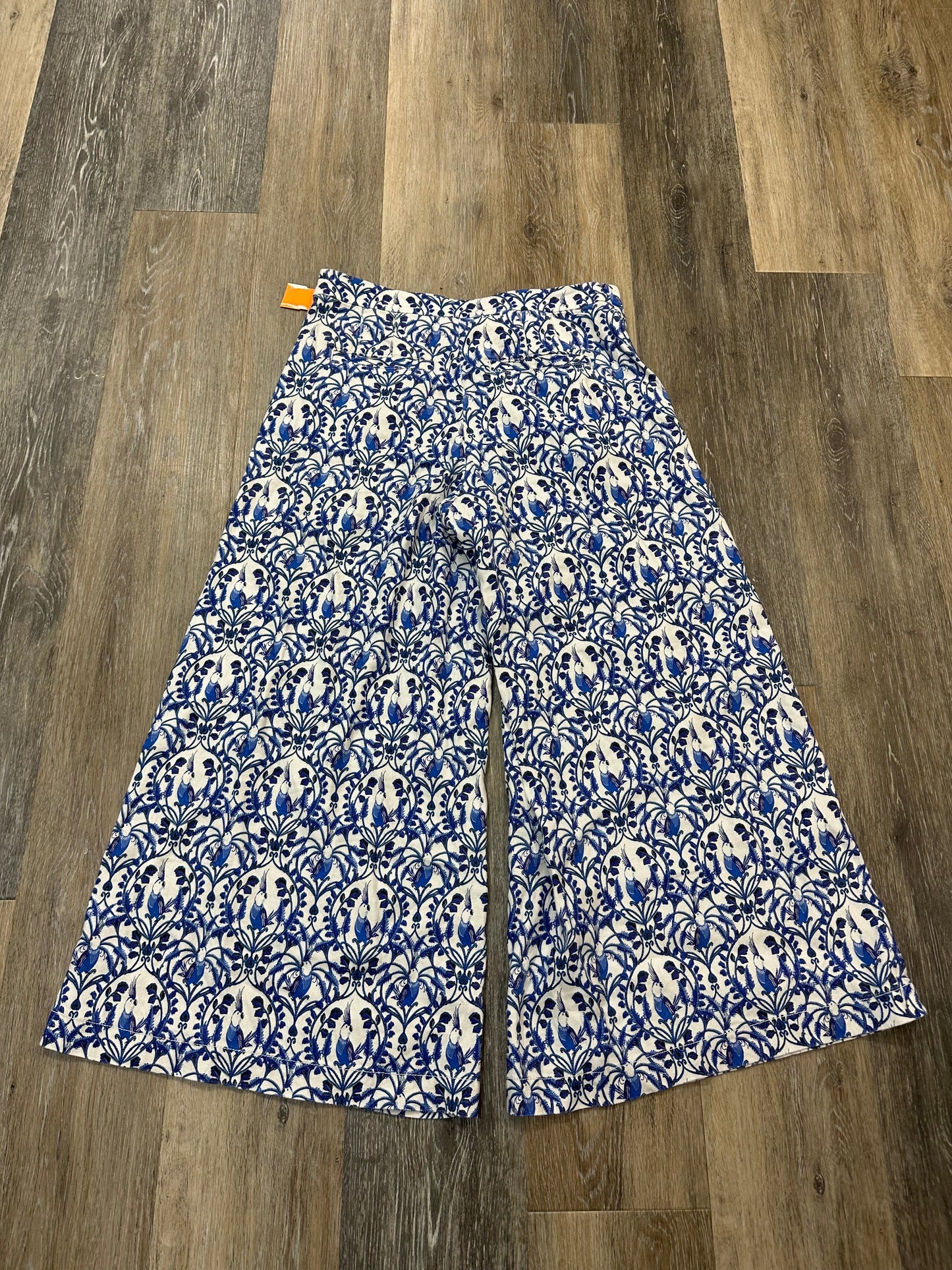 Pants Cropped By Maeve In Blue & Cream, Size: 4p