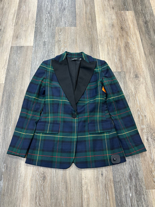 Blazer By Lauren By Ralph Lauren In Plaid Pattern, Size: 0