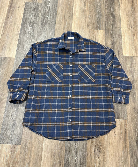 Jacket Shirt By The Nines In Plaid Pattern, Size: Xl