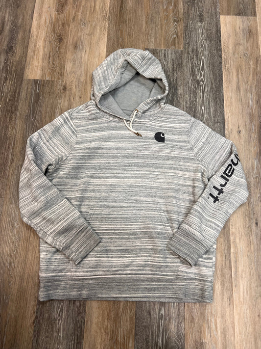 Athletic Sweatshirt Hoodie By Carhartt In Grey, Size: Xl