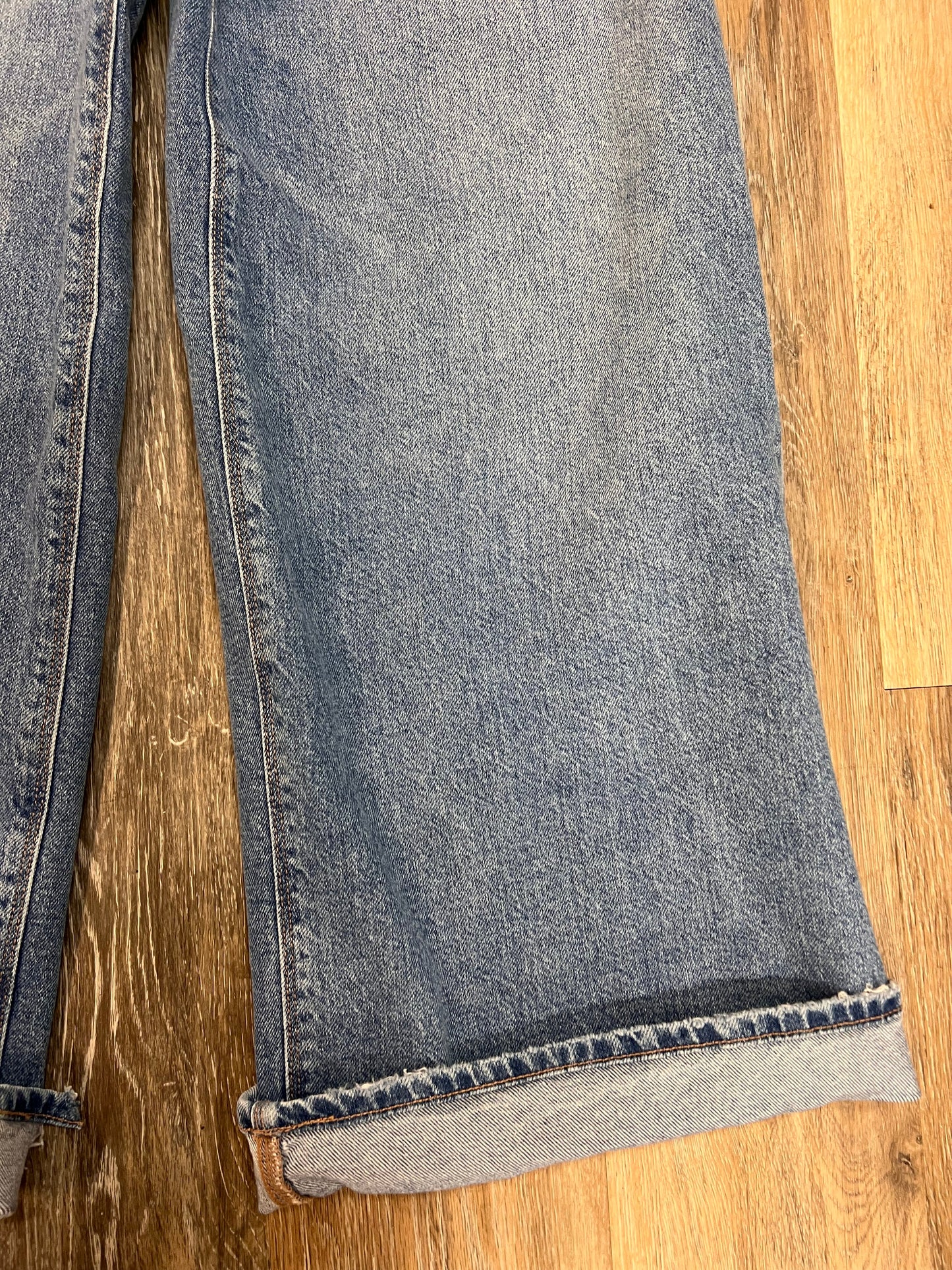 Jeans Wide Leg By American Eagle In Blue Denim, Size: 00