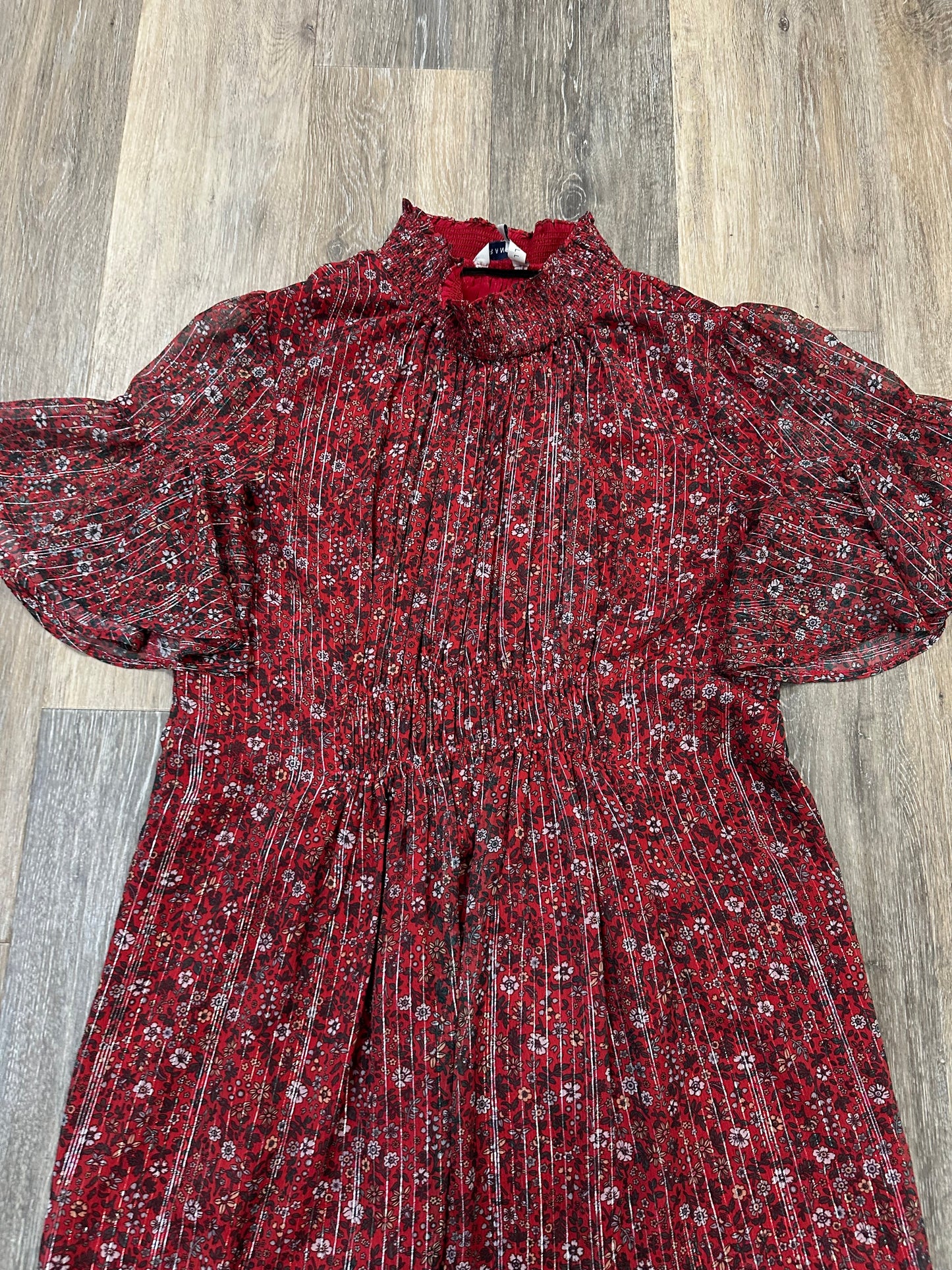 Dress Casual Midi By Anthropologie In Red, Size: Xs