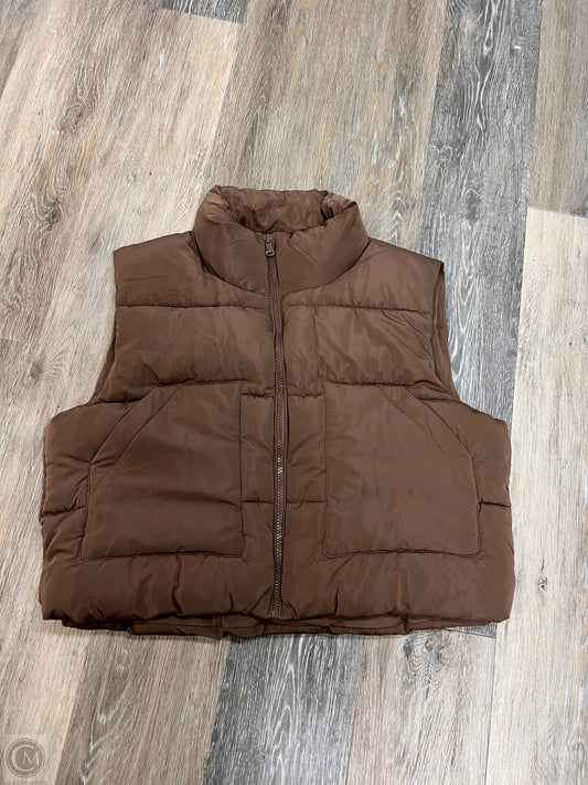 Vest Puffer & Quilted By The Nines In Brown, Size: L