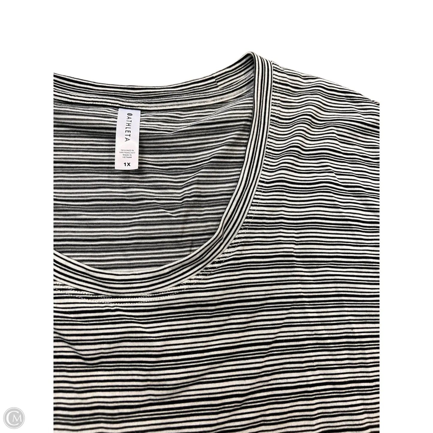 Athletic Top Short Sleeve By Athleta In Striped Pattern, Size: 1x