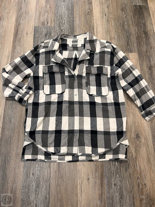 Blouse Long Sleeve By We The Free In Plaid Pattern, Size: Xl