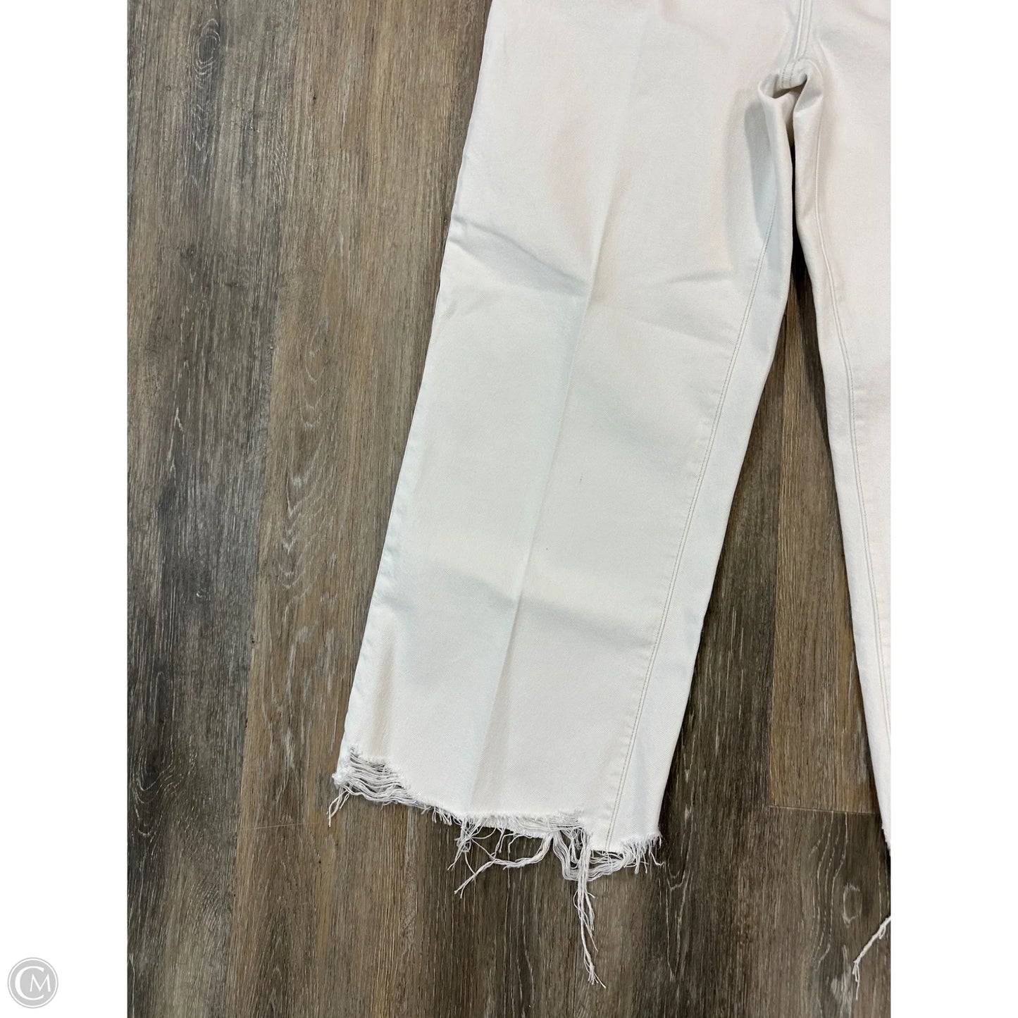 Jeans Straight By Frame In White Denim, Size: 14