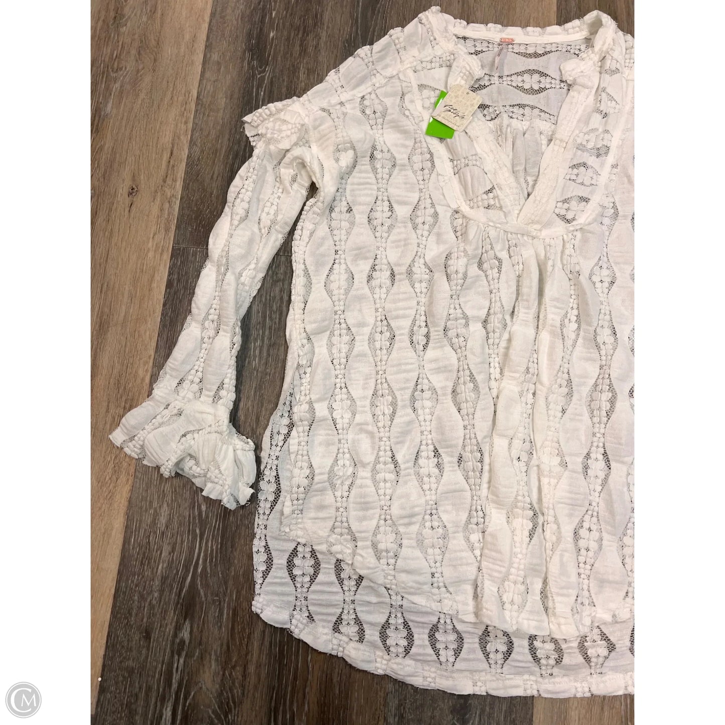 Blouse Long Sleeve Tunic By Free People In White, Size: S