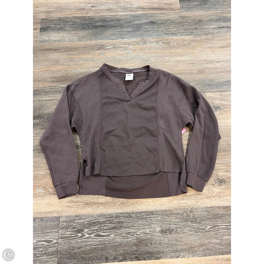 Athletic Top Long Sleeve Collar By Nike Apparel In Grey, Size: Xs