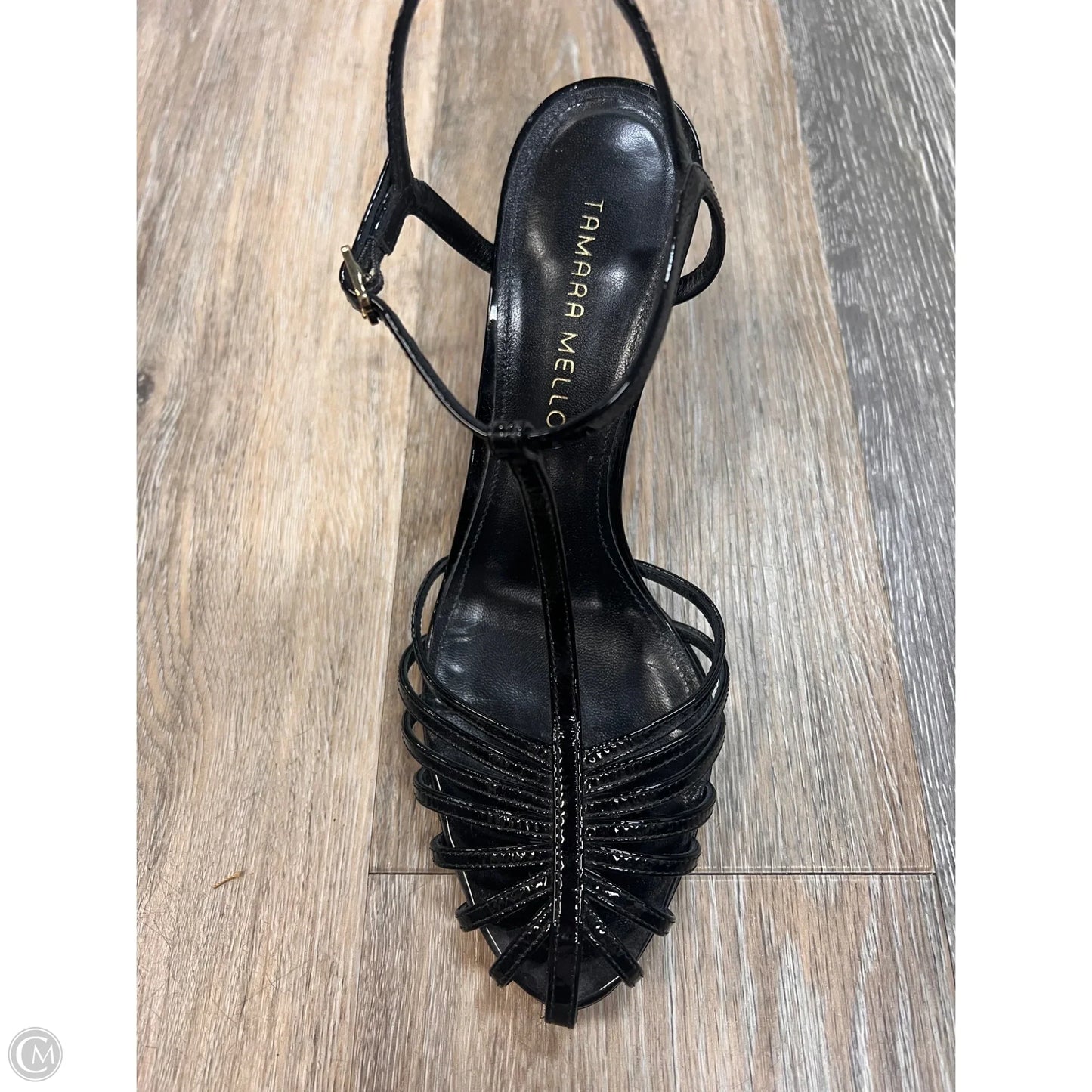 Designer Sandals Heels Stiletto By Tamara Mellon In Black, Size: 8/38