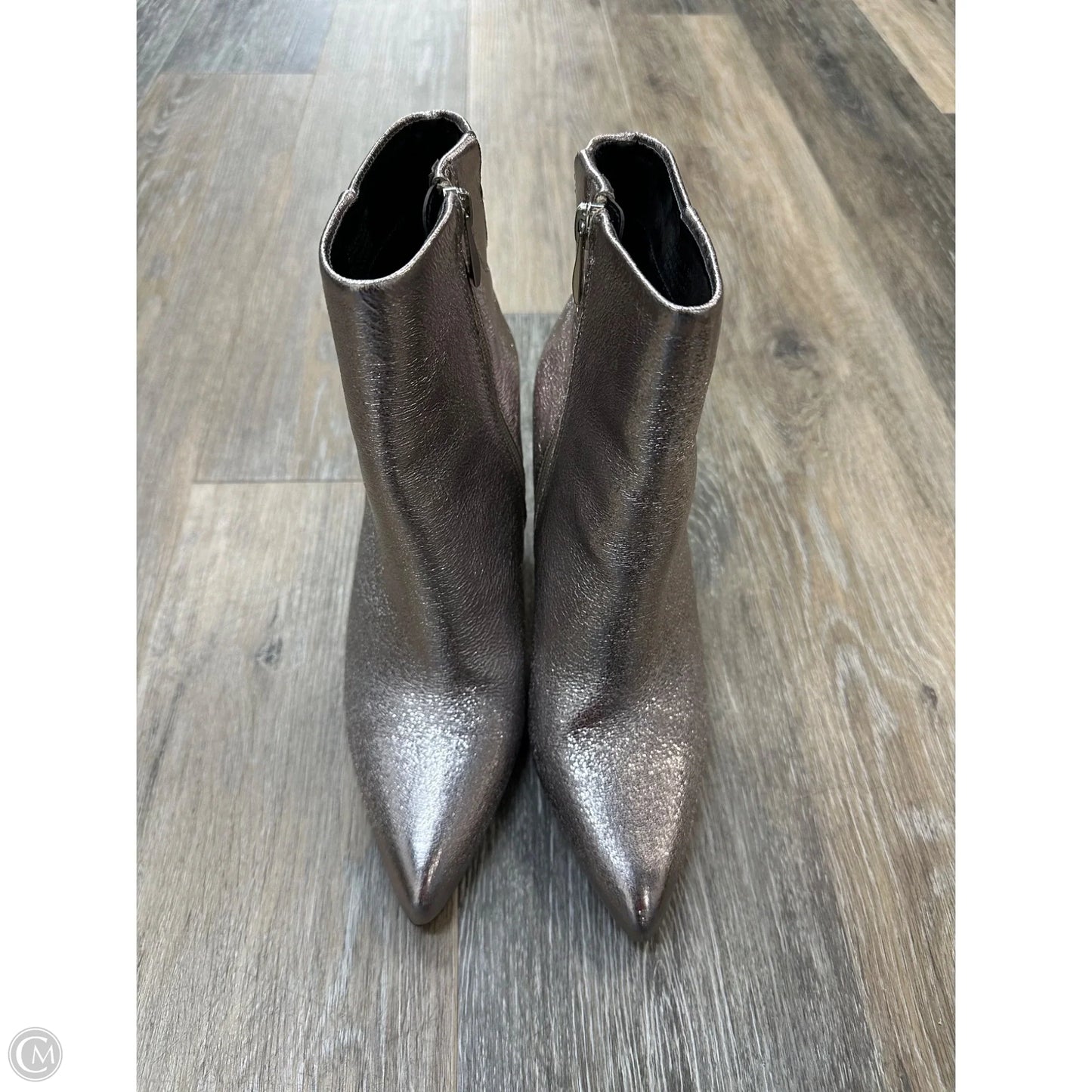 Boots Ankle Heels By Steve Madden In Silver, Size: 7.5