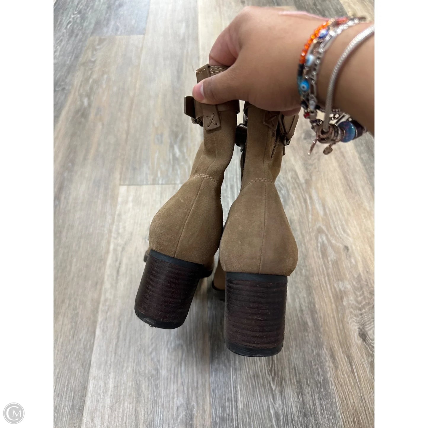 Boots Ankle Heels By HS Trask In Brown, Size: 7.5