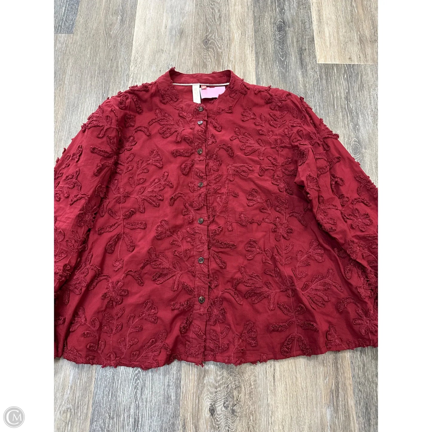 Blouse Long Sleeve By Pilcro In Red, Size: M