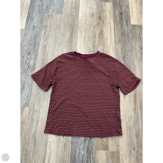Top Short Sleeve By Zara In Maroon, Size: M