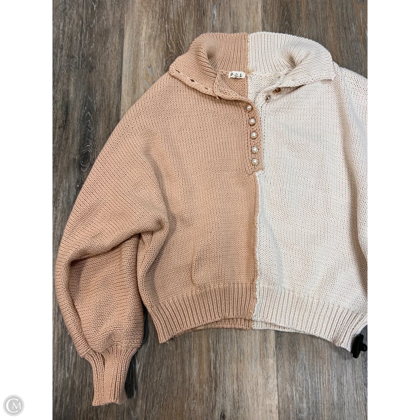 Sweater By Pol In Cream & Tan, Size: S