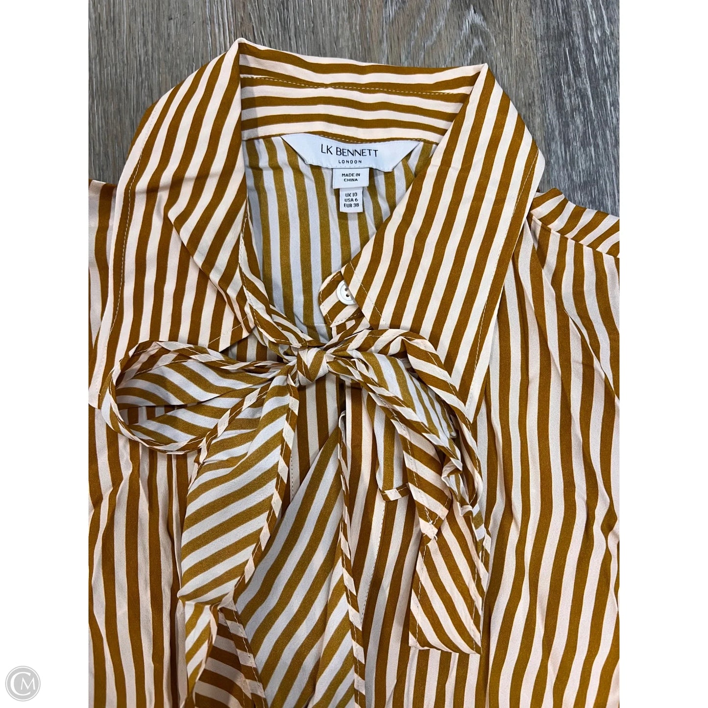 Blouse Designer By Lk Bennett In Striped Pattern, Size: 6