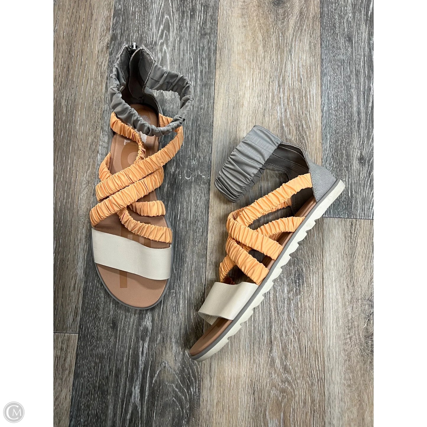 Sandals Flats By Sorel In Grey & Orange, Size: 9.5