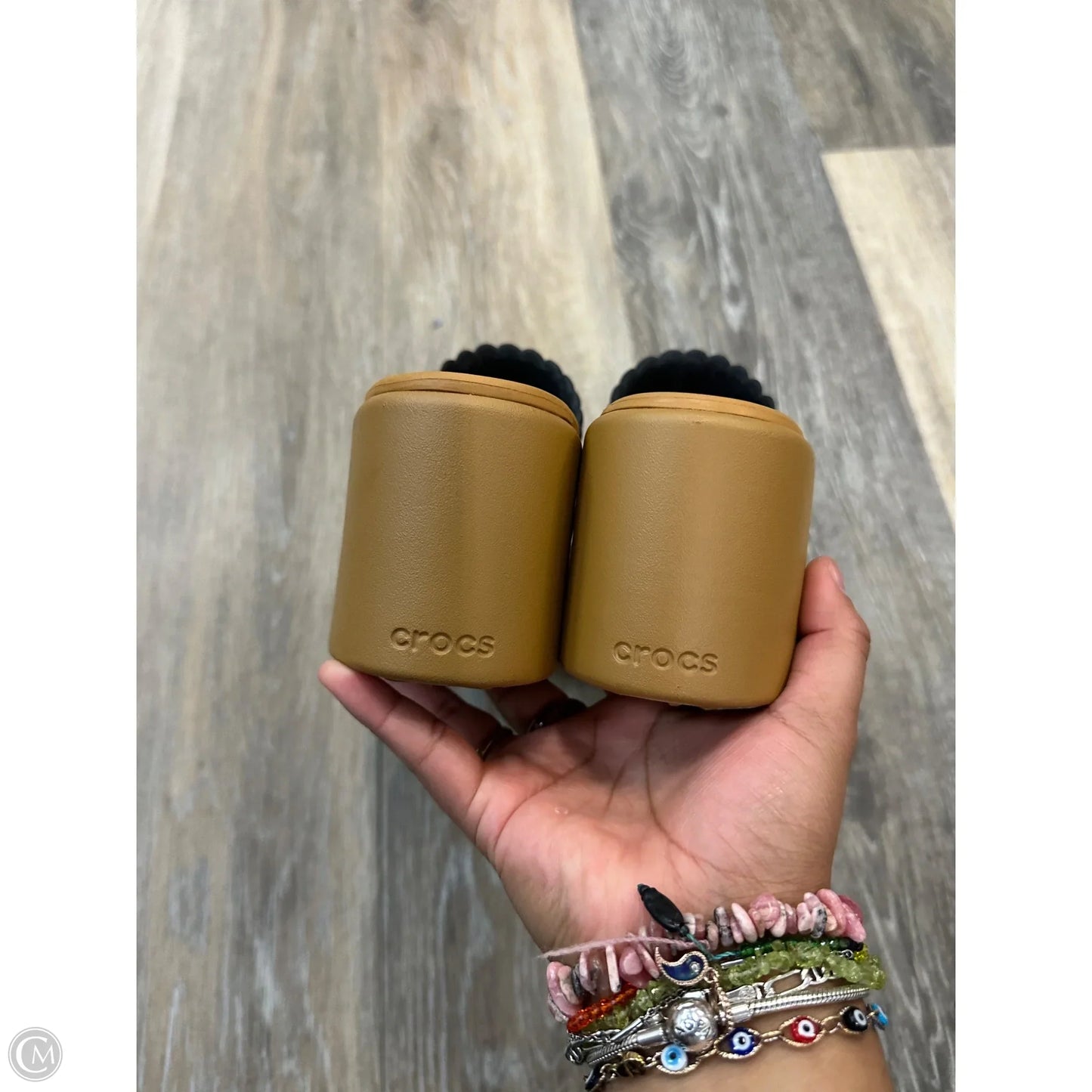 Sandals Heels Block By Crocs In Black, Size: 6