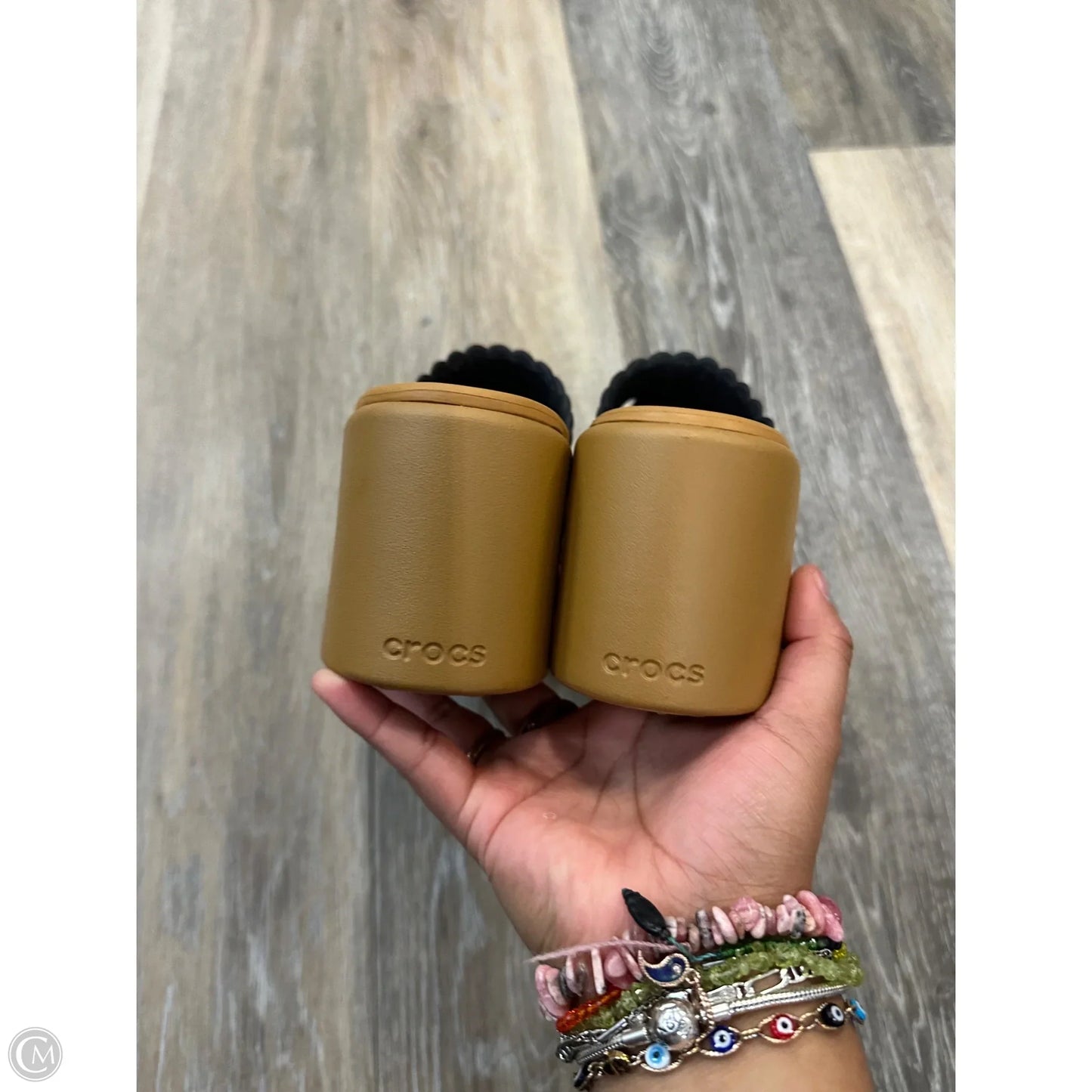 Sandals Heels Block By Crocs In Black, Size: 6