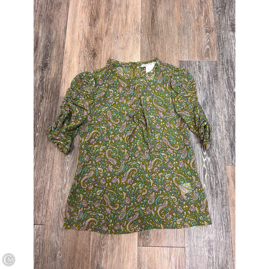 Blouse Short Sleeve By Veronica Beard In Green, Size: 4