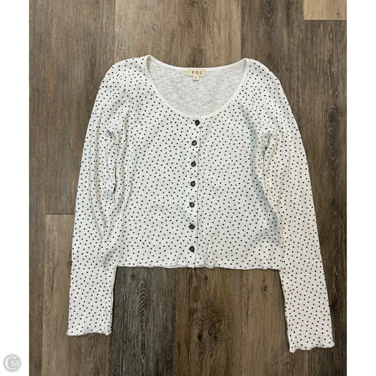 Top Long Sleeve By Pol In Black & White, Size: L