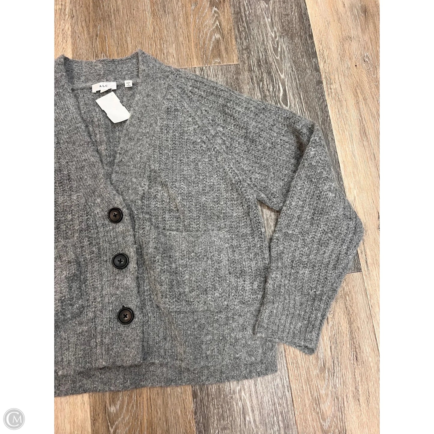 Sweater Cardigan Designer By Alc In Grey, Size: Xs