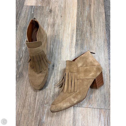 Boots Ankle Heels By Aquatalia In Brown, Size: 7.5