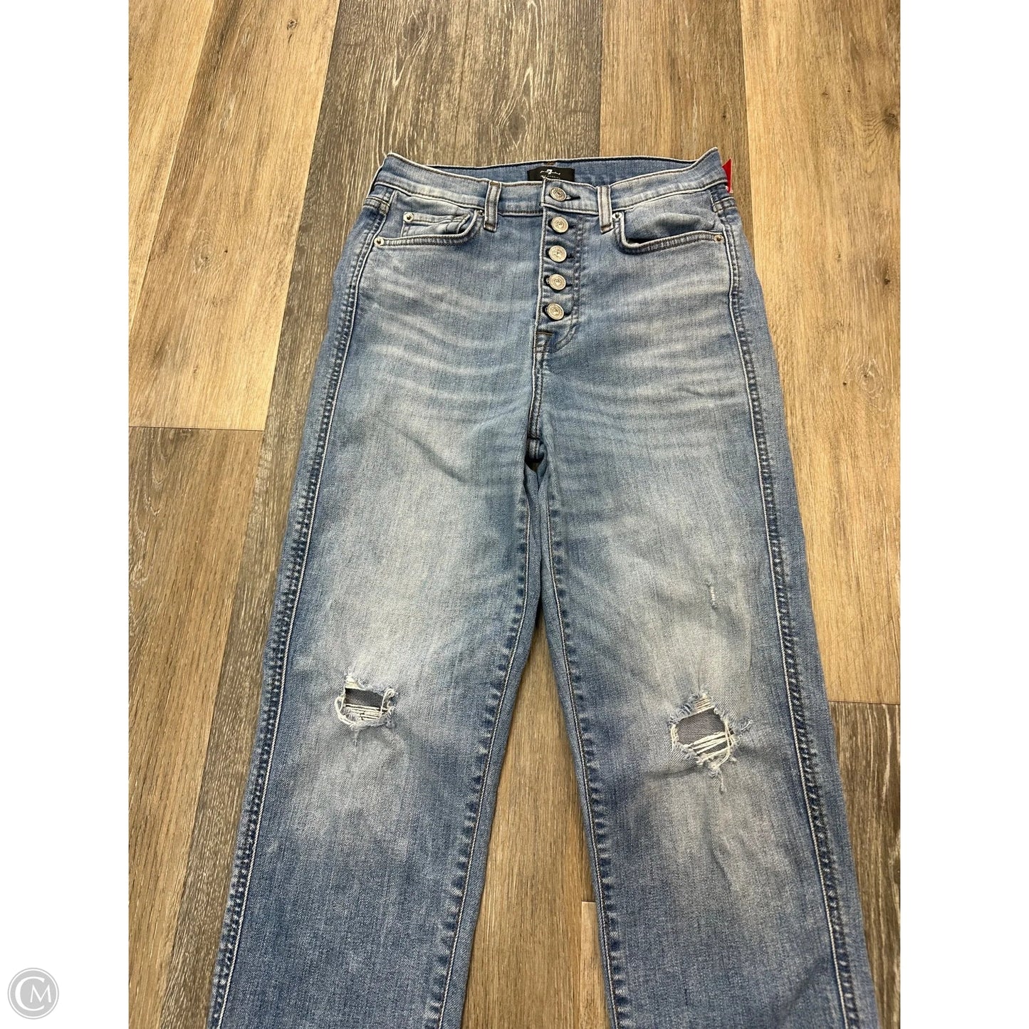 Jeans Straight By 7 For All Mankind In Blue Denim, Size: 4