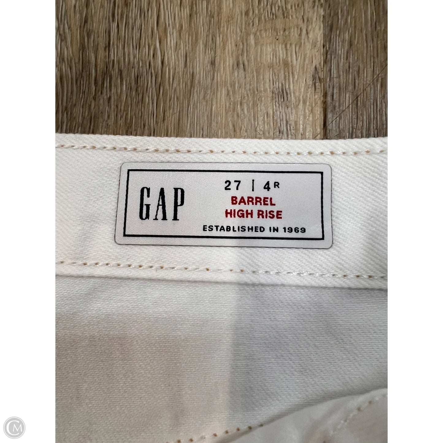 Jeans Wide Leg By Gap In White Denim, Size: 4
