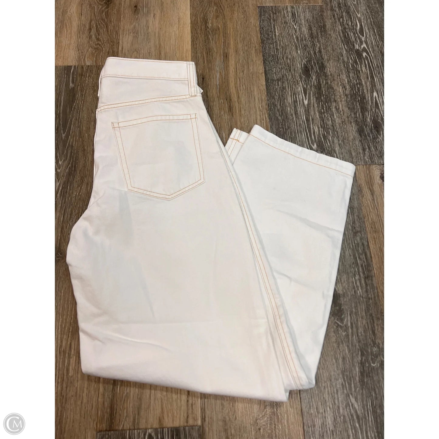 Jeans Wide Leg By Gap In White Denim, Size: 4