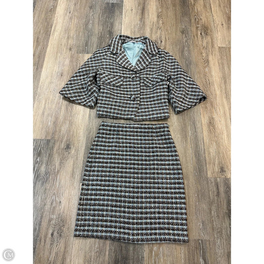 Skirt Suit 2pc By Frances Valentine In Plaid Pattern, Size: 2