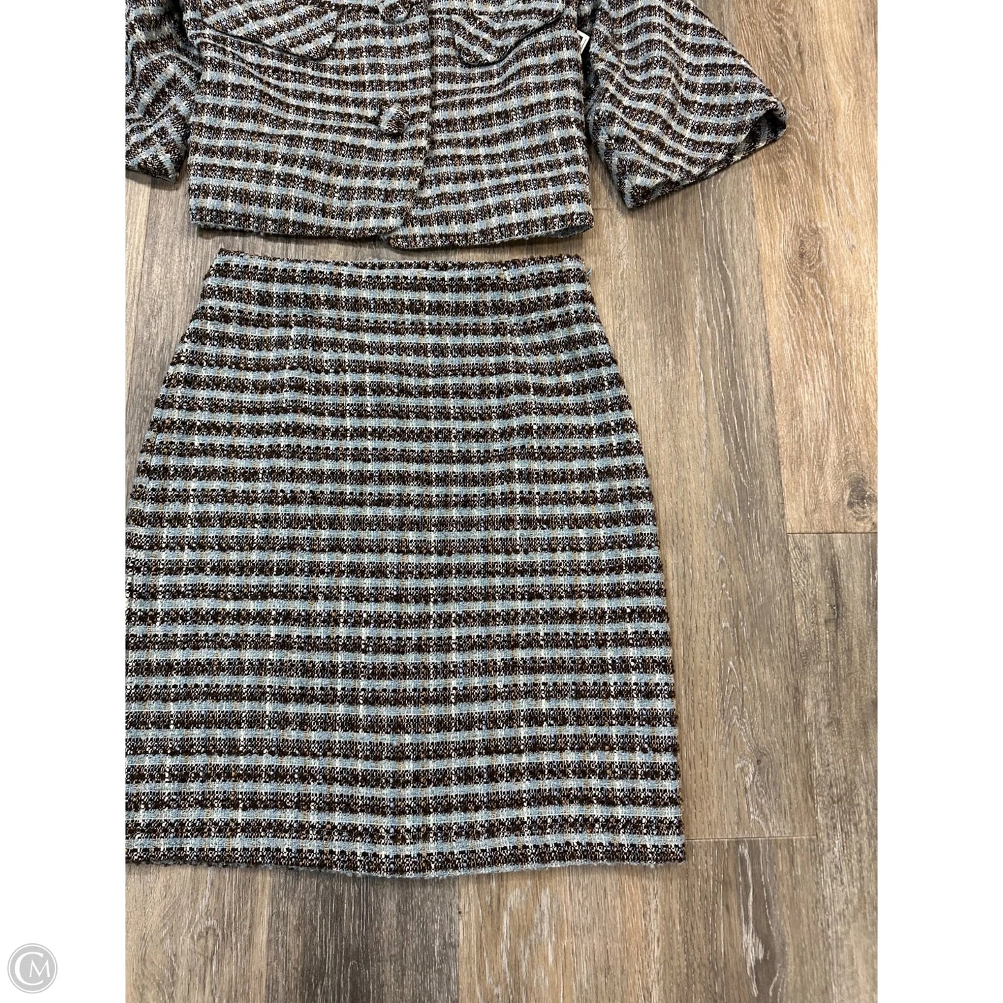 Skirt Suit 2pc By Frances Valentine In Plaid Pattern, Size: 2