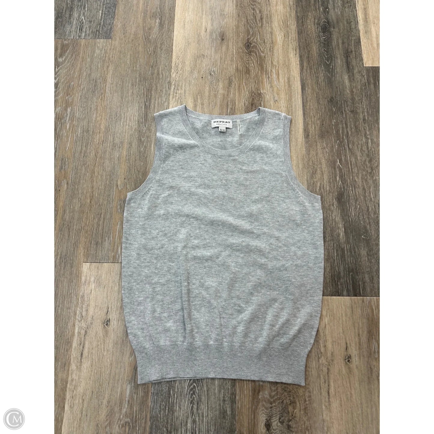 Sweater Short Sleeve By Repeat Easy Knit In Grey, Size: XS