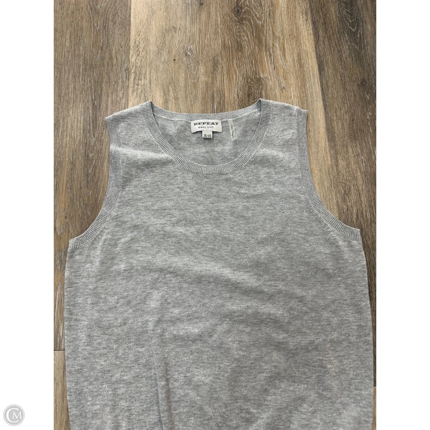 Sweater Short Sleeve By Repeat Easy Knit In Grey, Size: XS